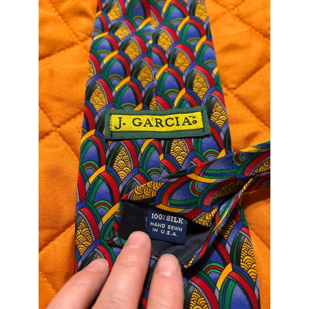 J. Garcia Men’s 100% Silk Ties Grateful Dead Geometric Patterns